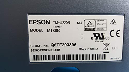 Epson C31C514767 Epson, TM-U220B, Dot Matrix Receipt Printer, Ethernet (E04), Epson Dark Gray, Auto Cutter, Power Supply Included Replaces C31C514667