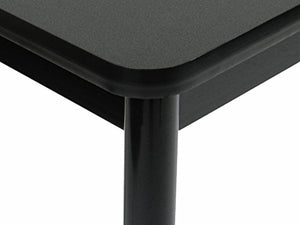 Correll 24"x72" Office & Utility Work Table, Black Granite Laminate, Black Frame
