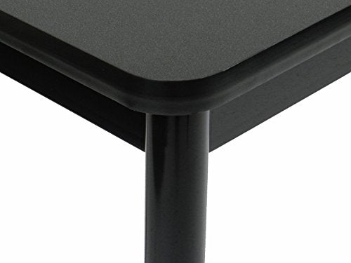 Correll 24"x72" Office & Utility Work Table, Black Granite Laminate, Black Frame