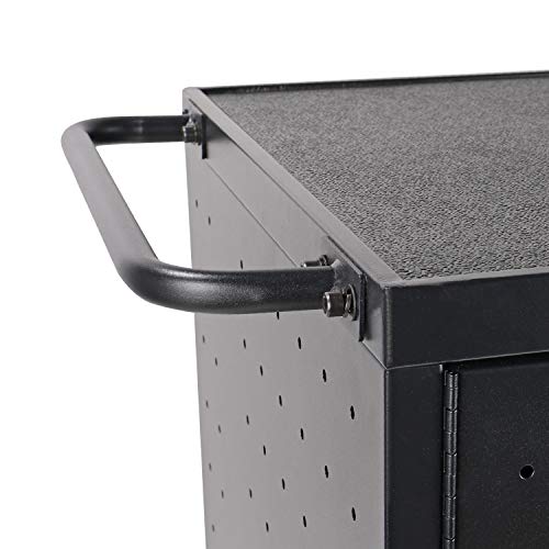 Pearington 32 Device Mobile Charging and Storage Cart for iPads, Chromebooks and Laptop Computers, Up to 13-inch Screen Size, Surge Protection, Front & Back Access Locking Cabinet