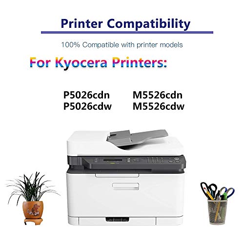 6-Pack (2C+2Y+2M) Compatible Ecosys M5526cdw P5026cdw P5026cdn M5526cdn Printer Toner Cartridge Replacement for Kyocera TK-5242C TK-5242Y TK-5242M TK-5242 TK5242 Color Toner Cartridge