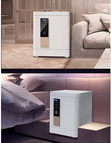 Jiaong Smart Alarm Safe,Digital Fingerprint Password Anti-Theft Safes Deposit Box,Bedside Cabinet Safes,Automatic Door Opening,Perfect for Home Office Hotel Business Jewelry Cash Use Storage