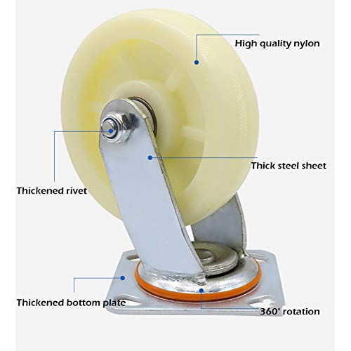 Casters Replacement Wheel Chair, 4/5/6/8 inch Office Chair, 100kg Load, Quiet, Floor Protection - Casters