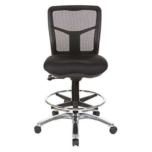 Office Star Drafting Chair with Footring, Coal FreeFlex and Chrome Base