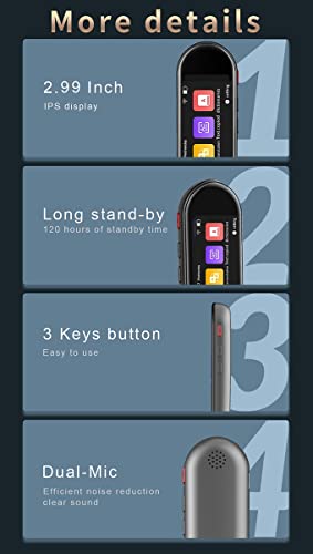 UsmAsk Instant Translator Voice Pen - 113 Languages, Offline Scanning, Electronic Dictionary
