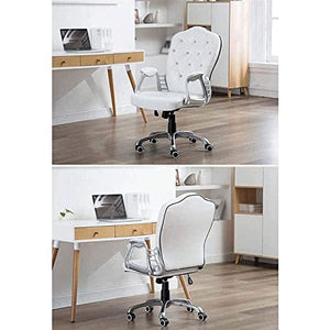 Generic Ergonomic Executive Office Chair White Leather Swivel Game Computer Managerial Boss