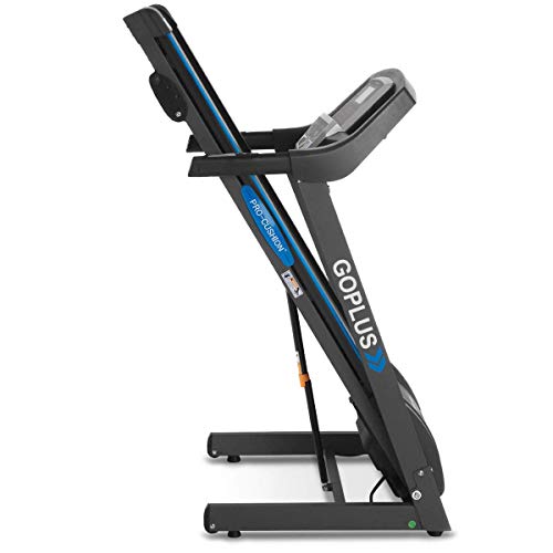 Goplus 2.25HP Electric Folding Treadmill with Incline, Walking Running Jogging Fitness Machine with Blue Backlit LCD Display for Home & Gym Cardio Fitness