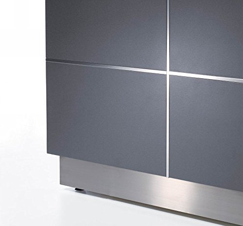 GW FURNITURE Modern Reception Desk (98") with White Quartz Stone Counter-TOP