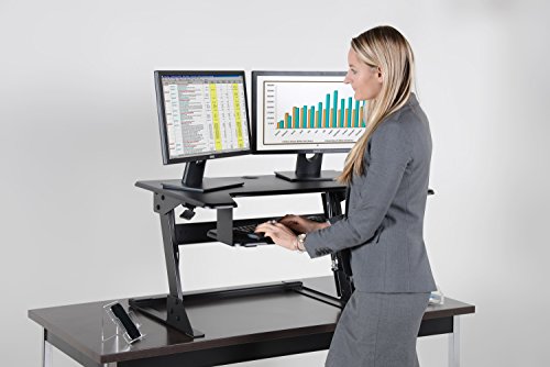 Kantek Sit to Stand Desktop Riser, Black (STS900)