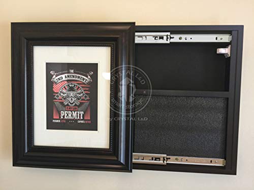 CRYSTAL L&D Hidden Storage Photo Frame for Gun and Valuables 20 in. x 17 in. w/Magnetic Lock (Brown)