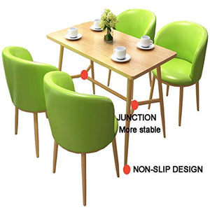 BHH Table and Chair Set of 5 - Modern Leisure Cafe Combination in Green/Gray/Blue