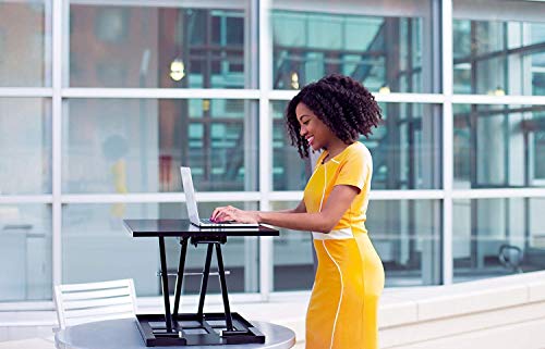 Stand Steady X-Elite Pro Standing Desk Converter | Instantly Convert Any Desk into a Stand Up Desk | Easy Lift Height Adjustable Standing Desk | No Assembly Required (28 x 20 / Black)
