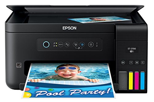 Epson Expression ET-2700 EcoTank Wireless Color All-in-One Supertank Printer with Scanner and Copier, Large