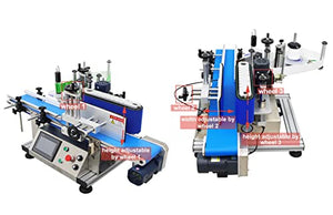 TECHTONGDA Automatic Round Bottle Labeling Machine with Conveyor - Bottle Diameter 1.5-3.9inch