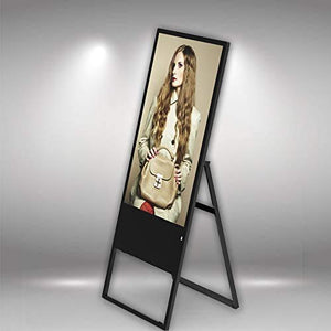 Hyper Lumin Kiosk Commercial Digital Signage Display, 43" Folding Retail Screen Free Standing A-Frame Digital Event Kiosk Sandwich Board Digital Advertising Display Led w/HD Video Screen