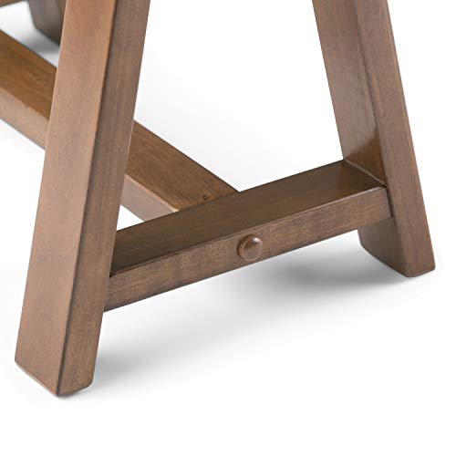 SIMPLIHOME Sawhorse SOLID WOOD Industrial Contemporary 56 inch Wide Home Office Desk, Writing Table, Workstation, Study Table Furniture in Medium Saddle Brown