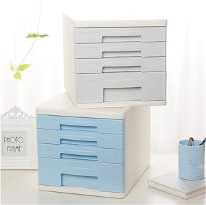 HOBIBA Office Filing Storage A4 Files File Cabinet 4 Drawers Plastic Desktop (Large)