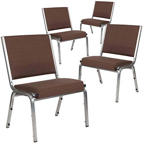 Flash Furniture 4-XU-DG-60442-660-1-BRN-GG Bariatric Chairs, 4 Pack, Brown Fabric