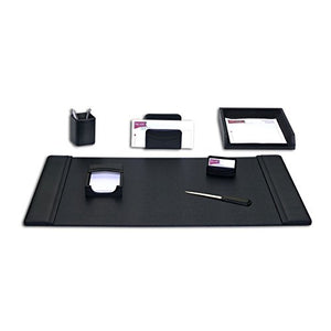 Dacasso Leather Desk Set, 7-Piece, Black