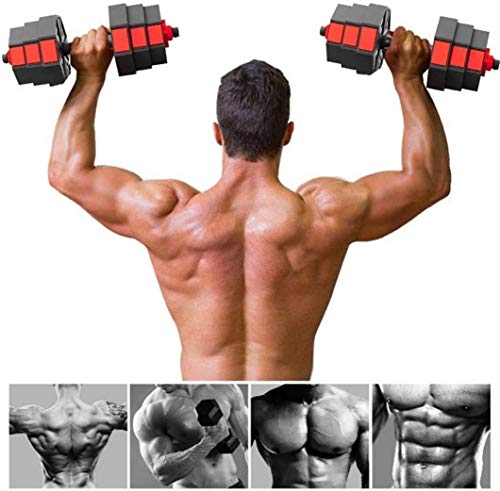 Adjustable Dumbbells Barbells Weight Set Free Wights, 44 Lbs, Anti-Slip & Secure Locks, Home Gym Workout Exercise Strength Training Equipment, for Weight Bench Workout Bench Press for Men and Women