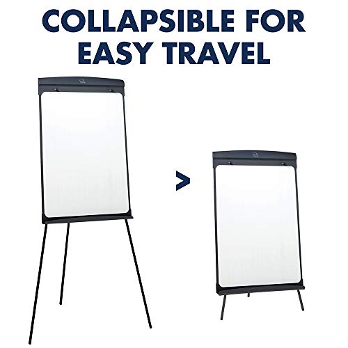 Quartet Easel, Magnetic Whiteboard/Flipchart, 27" x 35", 70" Tall, Graphite (67E)