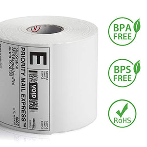 OFFNOVA High Speed Bluetooth Thermal Label Printer and a Roll of 500 4" x 6" Shipping Thermal Labels Bundle