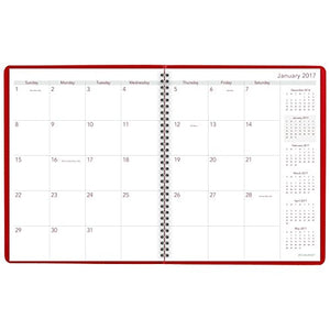AT-A-GLANCE Monthly Planner / Appointment Book 2017, 15 Months, 9 x 11", Fashion Color, Red (7025013)