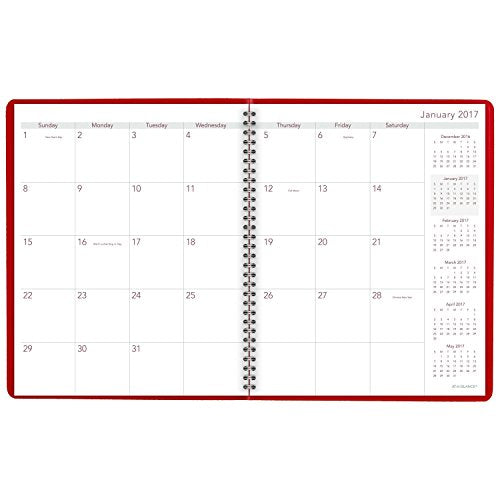 AT-A-GLANCE Monthly Planner / Appointment Book 2017, 15 Months, 9 x 11", Fashion Color, Red (7025013)