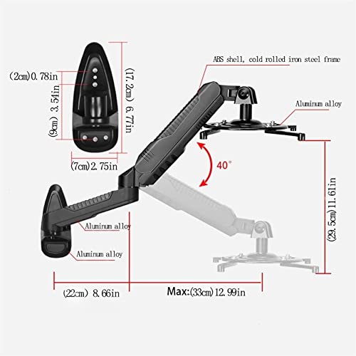 BNNP Projector Wall Mount Bracket Adjustable Hanger Arm - Black