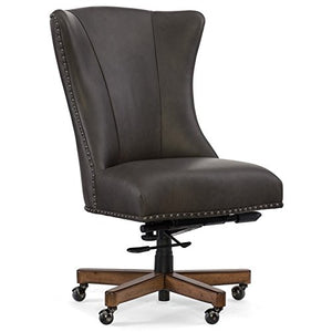 Hooker Furniture Lynn Leather Home Office Chair in Gray