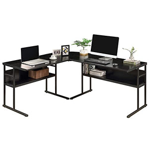 A-hyt Modern Free Style Bedroom Or Office, Identical Worthy for Your Study, A Detachable Design Multifunctional Drawing Table, L-Shaped Table; Weaponed with 2 Buttocks Bookshelves and A Tiltable Ta