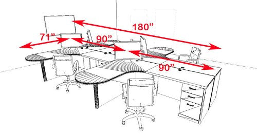 UTM Modern Executive Office Workstation Desk Set, CH-AMB-S37