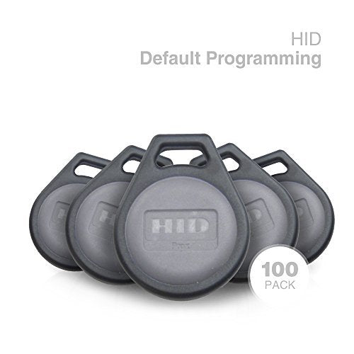 Genuine HID ProxKey III 1346 LNSMN Proximity Key Fob for Access Control. Standard 26 bit H10301 Format. Black (100 Pack, Genuine HID)