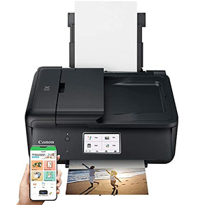 Canon Pixma TR8620 Wireless All-in-One Printer for Home Office w/Copy, Scanner, Fax, Mobile Print, Auto Document Feeder, Photo Printing Bundle with DGE USB Cable + Small Business Software Kit