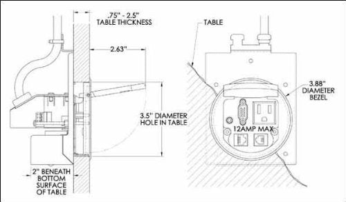 FSR Single Users Table Box - Round/Black (T3-PC1D-BLK)