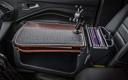 AutoExec AUE10053 GripMaster Car Desk Mahogany Finish with Phone Mount
