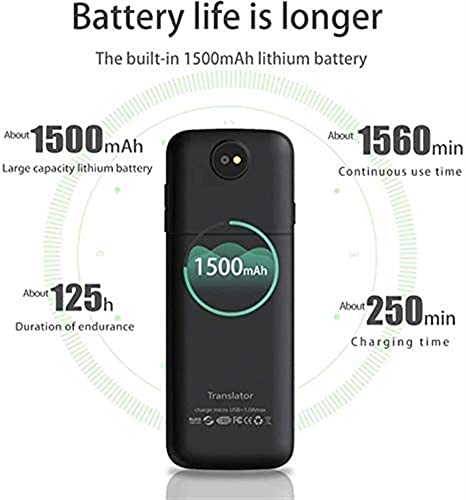 Language Translator Device 137 Languages Handheld Two-Way Multi Language Translator with Voice and Photo Translations Black