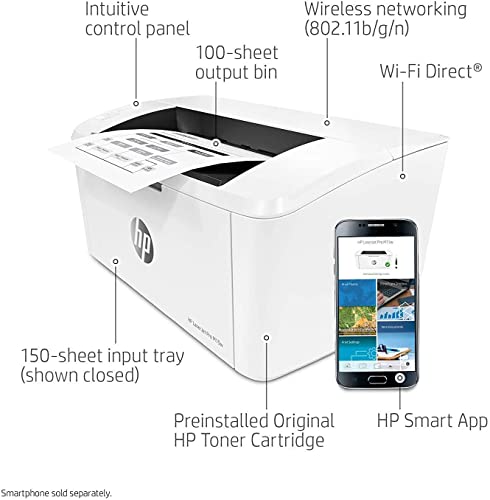 HP Laserjet Pro M15w Wireless Laser Printer, Compatible with Alexa, LED Control Panel, auto-on/auto-Off Technology, Ahaghug Printer Cable