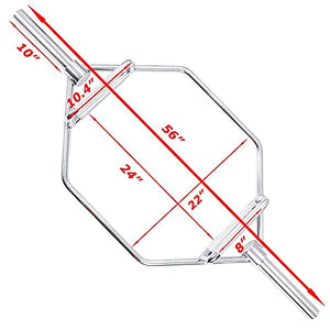 PAPABABE Hex Bar Shrug Bar with Two 35LB Bumper Plates, Trap Bar for Olympic Weight Lifting and Bodybuilding, 2”