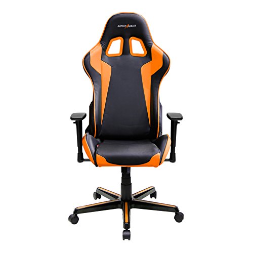 DXRacer FH00/NO Black Orange Racing Bucket Seat Office Chair Gaming Ergonomic with Lumbar Support