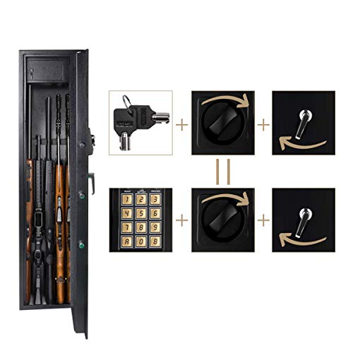 Gearmart Fast Access Rifle Safe Large and Durable for 5-Gun Shotgun Cabinet
