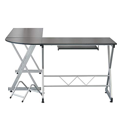 FCSFSF Desktop Computer Desk Industrial Corner Computer Office Desk, L-Shaped Desk, Large PC Laptop Desk, Sturdy Gaming Desk Workstation for Home Office,