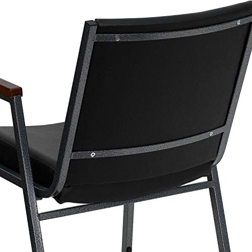 Flash Furniture 4 Pack HERCULES Series Black Vinyl Stack Chair with Arms
