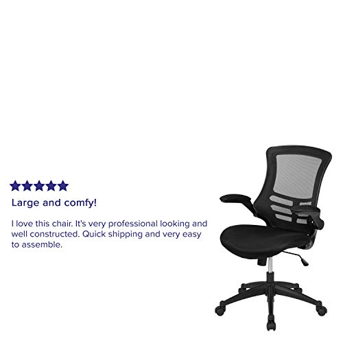 Flash Furniture Mid-Back Black Mesh Swivel Ergonomic Task Office Chair with Flip-Up Arms