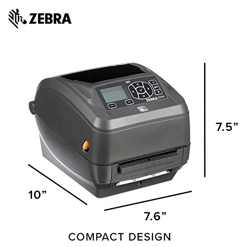 Zebra - ZD500t Thermal Transfer Desktop Printer for Labels and Barcodes - Print Width 4 in - 203 dpi - Interface: Wifi, Bluetooth, Ethernet, Serial, Parallel, USB - ZD50042-T01A00FZ