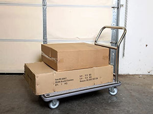 Wholesale Hotel Products Utility Cart (Stainless Steel/Carpet Deck) - Value Valet Bellman's Cart