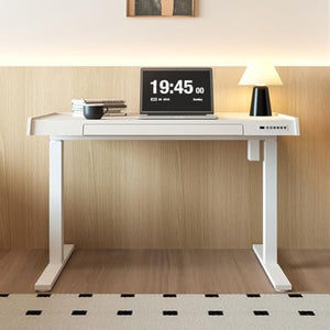 SanzIa Electric Standing Desk - Height Adjustable Computer Workstation with Drawer, Memory Presets, USB