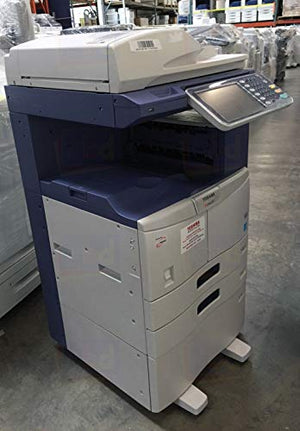 Used Toshiba E-Studio 507 Tabloid/Ledger-Size Monochrome Laser Multi Function Copier - 50ppm, Copy, Print, Scan, Auto Duplexing, Network, 2400x600DPI, 2 Trays, Cabinet