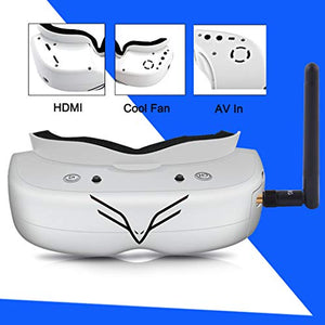 BLACK PEARL FPV DVR Goggles HDMI Input DJI Phantom Drone Compatible FPV Video Headset Flysight Falcon FG01 Upgraded Version FG02 Wireless 5.8Ghz FPV Glasses Support Custom Receive Module Adapter