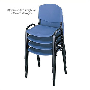 Pemberly Row Stack Stacking Chair Set in Charcoal (Set of 4)